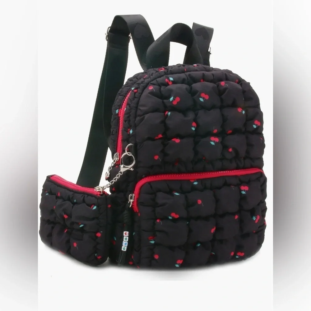 NWT Miss Gwen’s OMG youth black scrunchie quilted backpack with coin purse